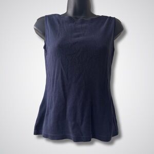 LOFT Navy Blue Sleeveless Tank Top - Size Small
